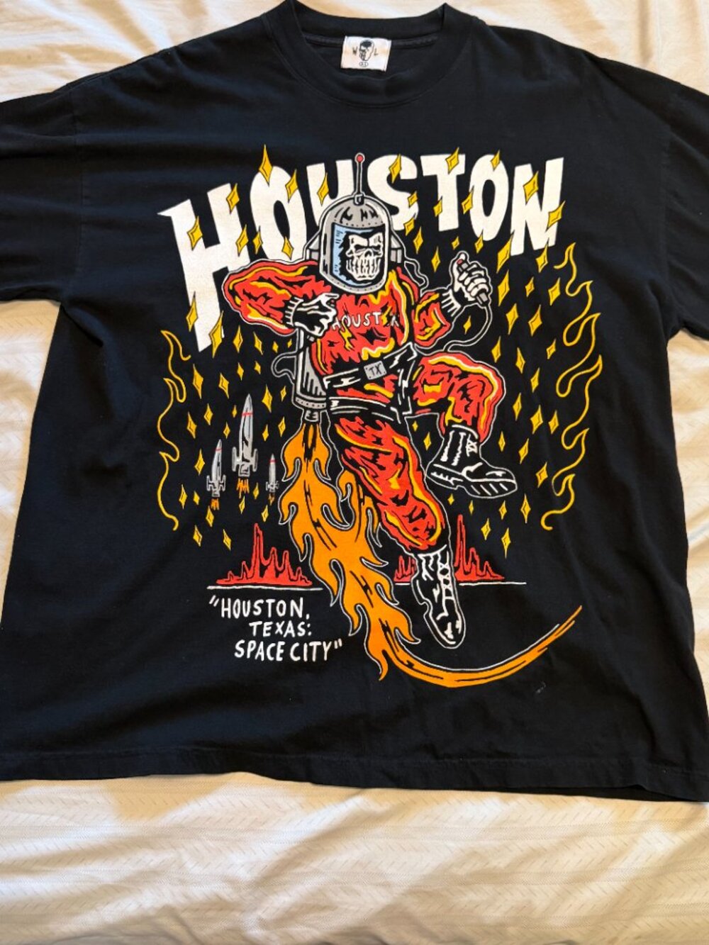 Warren Lotas Houston Rockets Space City Light The Fuse T-Shirt Mens Size XL
